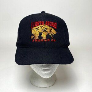 Vintage 106th Avcad Fresno CA Snapback Hat Embroidered Bear Logo Black